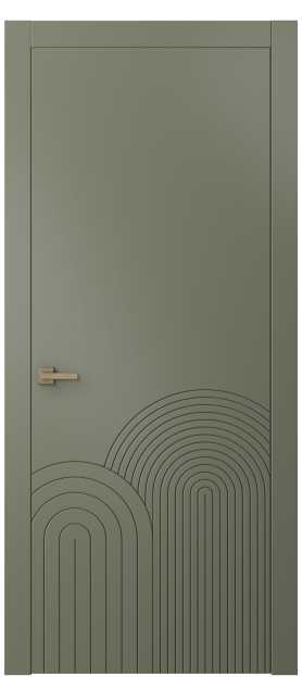 Дверь межкомнатная 8059 МОТ. Цвет Матовый оливковый тёмный. Материал Гладкая эмаль. Коллекция Linea. Картинка.