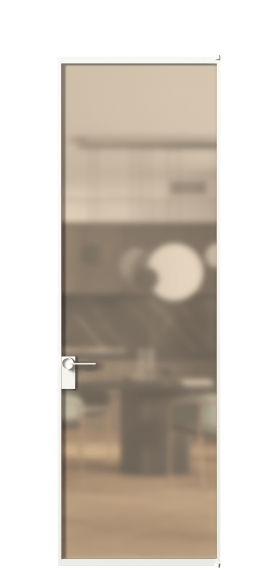 Дверь межкомнатная АЛПЛ040.01 САТ ОРАНЖ БЕЛ. Цвет Алюминий Белый. Материал Алюминий. Коллекция Formato. Картинка.