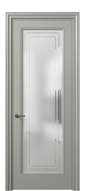 Дверь межкомнатная 8400 МНСР Сатин с гравировкой Mascot. Цвет Матовый нейтральный серый. Материал Гладкая эмаль. Коллекция Mascot. Картинка.