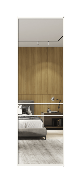 Межкомнатная дверь АЛПЛ040.02 Зеркало триплекс БЕЛ. Цвет Алюминий Белый. Материал Алюминий. Коллекция Formato. Фото. Дверь межкомнатная АЛПЛ040.02 Зеркало триплекс БЕЛ. Цвет Алюминий Белый. Материал Алюминий. Коллекция Formato. Картинка.