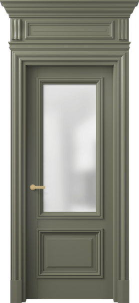 Дверь межкомнатная 7302 БОТ САТ. Цвет Бук оливковый тёмный. Материал Массив бука эмаль. Коллекция Antique. Картинка.